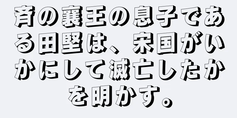 斉の襄王の息子である田堅は、宋国がいかにして滅亡したかを明かす。