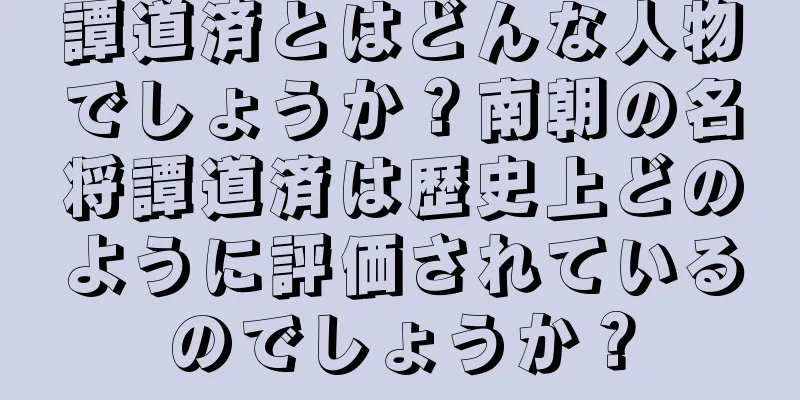 譚道済とはどんな人物でしょうか？南朝の名将譚道済は歴史上どのように評価されているのでしょうか？