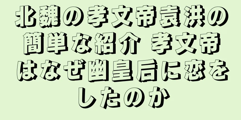 北魏の孝文帝袁洪の簡単な紹介 孝文帝はなぜ幽皇后に恋をしたのか
