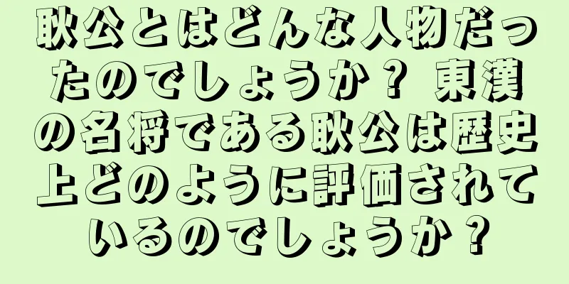 耿公とはどんな人物だったのでしょうか？ 東漢の名将である耿公は歴史上どのように評価されているのでしょうか？