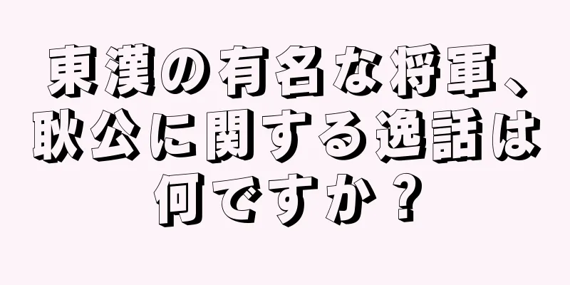 東漢の有名な将軍、耿公に関する逸話は何ですか？