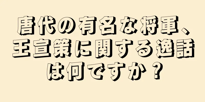 唐代の有名な将軍、王宣策に関する逸話は何ですか？