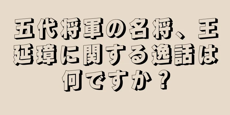 五代将軍の名将、王延璋に関する逸話は何ですか？