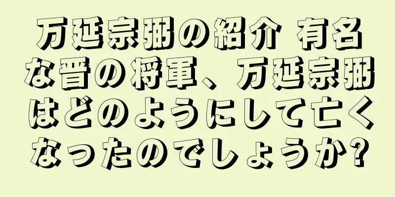 万延宗弼の紹介 有名な晋の将軍、万延宗弼はどのようにして亡くなったのでしょうか?