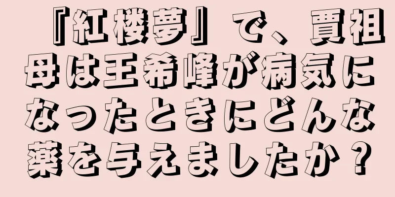 『紅楼夢』で、賈祖母は王希峰が病気になったときにどんな薬を与えましたか？