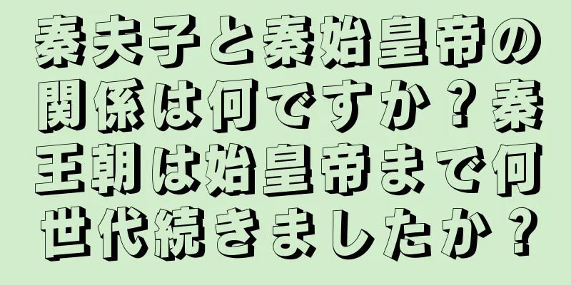 秦夫子と秦始皇帝の関係は何ですか？秦王朝は始皇帝まで何世代続きましたか？