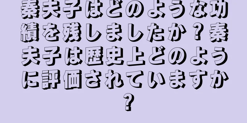 秦夫子はどのような功績を残しましたか？秦夫子は歴史上どのように評価されていますか？