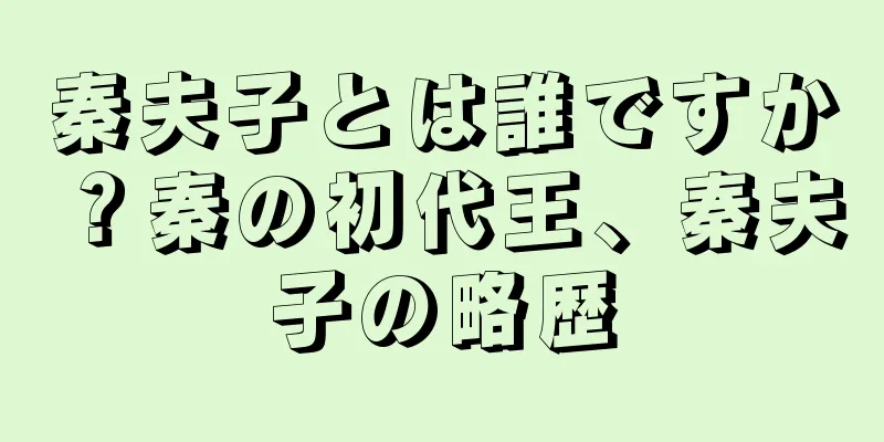 秦夫子とは誰ですか？秦の初代王、秦夫子の略歴