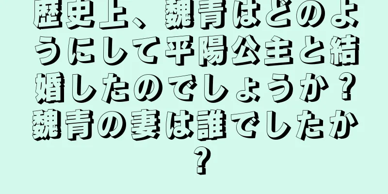 歴史上、魏青はどのようにして平陽公主と結婚したのでしょうか？魏青の妻は誰でしたか？