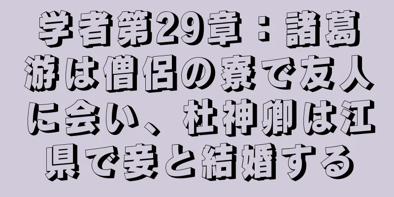 学者第29章：諸葛游は僧侶の寮で友人に会い、杜神卿は江県で妾と結婚する