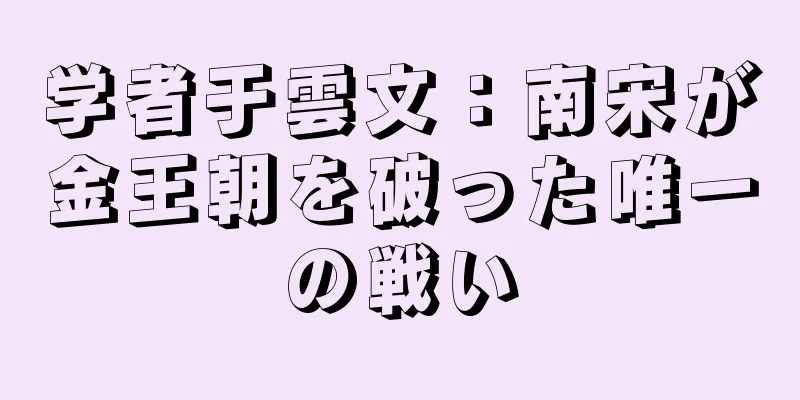 学者于雲文：南宋が金王朝を破った唯一の戦い