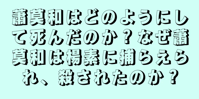 蕭莫和はどのようにして死んだのか？なぜ蕭莫和は楊素に捕らえられ、殺されたのか？