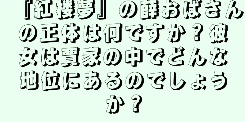 『紅楼夢』の薛おばさんの正体は何ですか？彼女は賈家の中でどんな地位にあるのでしょうか？