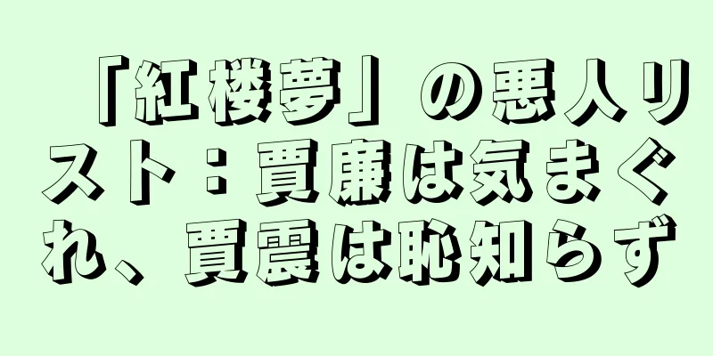 「紅楼夢」の悪人リスト：賈廉は気まぐれ、賈震は恥知らず