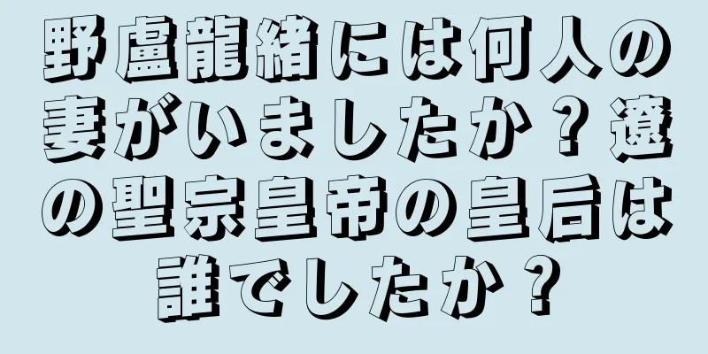 野盧龍緒には何人の妻がいましたか？遼の聖宗皇帝の皇后は誰でしたか？