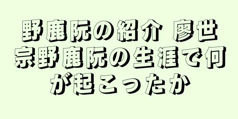 野鹿阮の紹介 廖世宗野鹿阮の生涯で何が起こったか