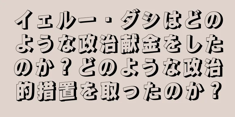 イェルー・ダシはどのような政治献金をしたのか？どのような政治的措置を取ったのか？