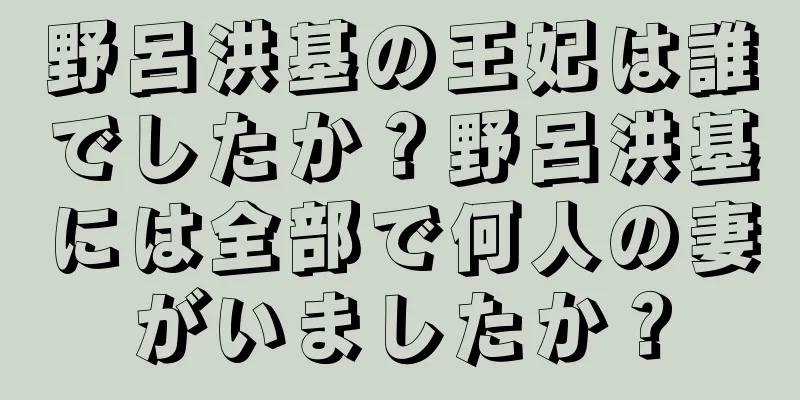 野呂洪基の王妃は誰でしたか？野呂洪基には全部で何人の妻がいましたか？