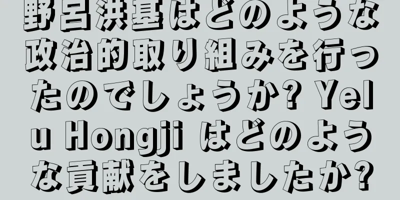 野呂洪基はどのような政治的取り組みを行ったのでしょうか? Yelu Hongji はどのような貢献をしましたか?