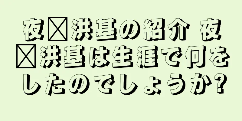 夜璜洪基の紹介 夜璜洪基は生涯で何をしたのでしょうか?