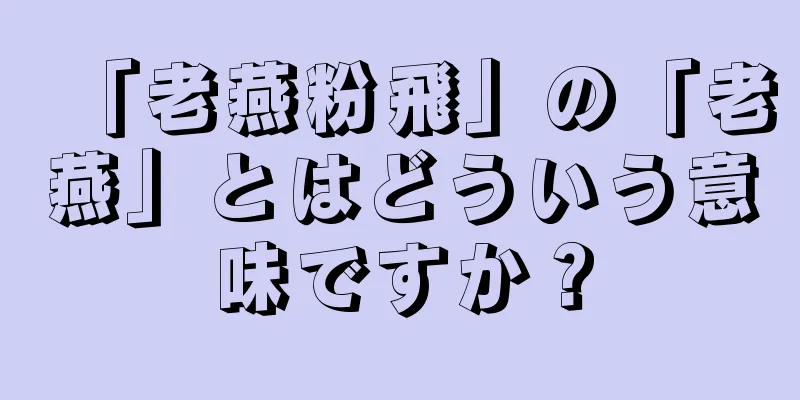 「老燕粉飛」の「老燕」とはどういう意味ですか？