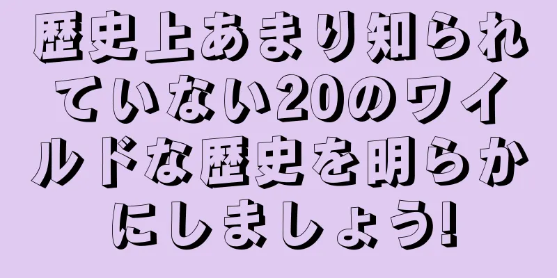 歴史上あまり知られていない20のワイルドな歴史を明らかにしましょう!