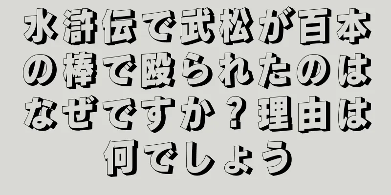 水滸伝で武松が百本の棒で殴られたのはなぜですか？理由は何でしょう
