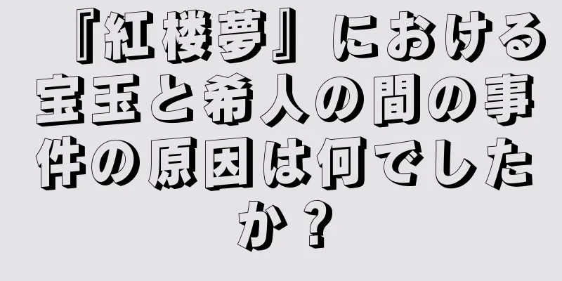 『紅楼夢』における宝玉と希人の間の事件の原因は何でしたか？