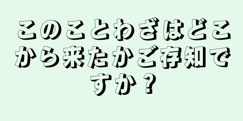 このことわざはどこから来たかご存知ですか？