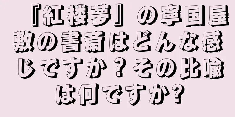 『紅楼夢』の寧国屋敷の書斎はどんな感じですか？その比喩は何ですか?