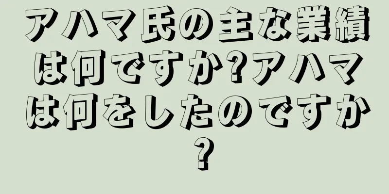 アハマ氏の主な業績は何ですか?アハマは何をしたのですか？