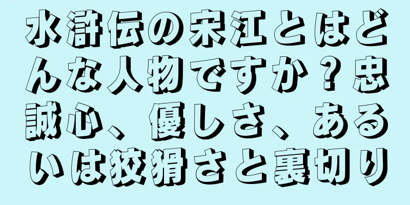 水滸伝の宋江とはどんな人物ですか？忠誠心、優しさ、あるいは狡猾さと裏切り