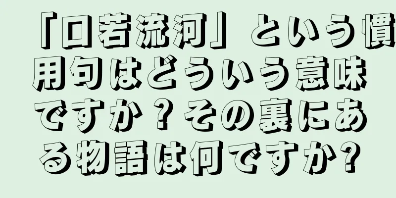 「口若流河」という慣用句はどういう意味ですか？その裏にある物語は何ですか?