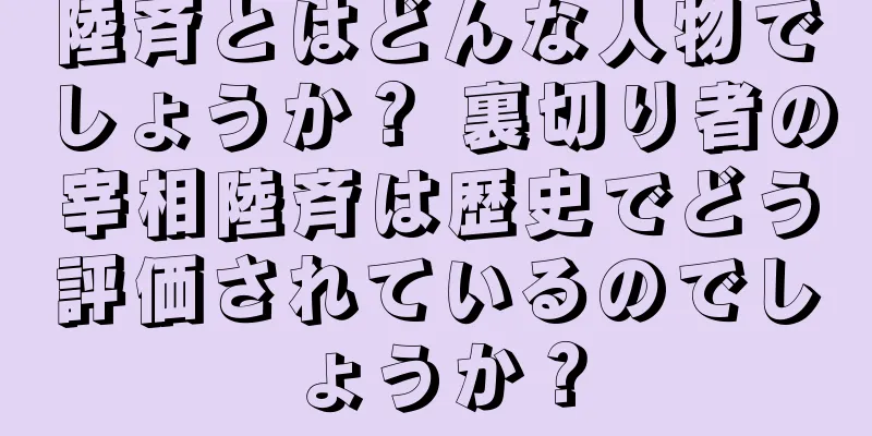 陸斉とはどんな人物でしょうか？ 裏切り者の宰相陸斉は歴史でどう評価されているのでしょうか？