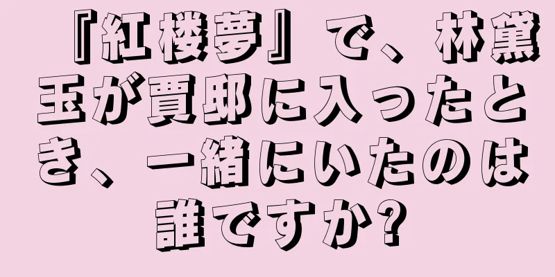 『紅楼夢』で、林黛玉が賈邸に入ったとき、一緒にいたのは誰ですか?