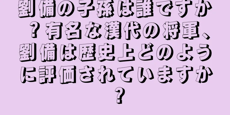 劉備の子孫は誰ですか？有名な漢代の将軍、劉備は歴史上どのように評価されていますか？