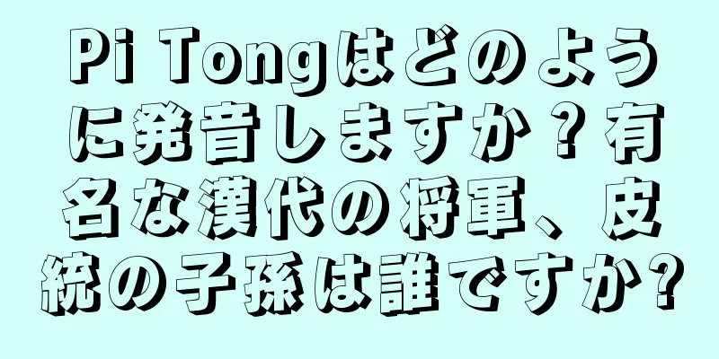 Pi Tongはどのように発音しますか？有名な漢代の将軍、皮統の子孫は誰ですか?