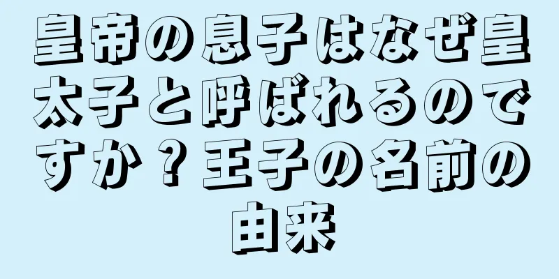 皇帝の息子はなぜ皇太子と呼ばれるのですか？王子の名前の由来