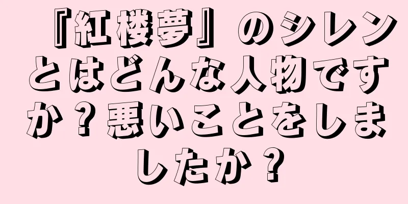 『紅楼夢』のシレンとはどんな人物ですか？悪いことをしましたか？