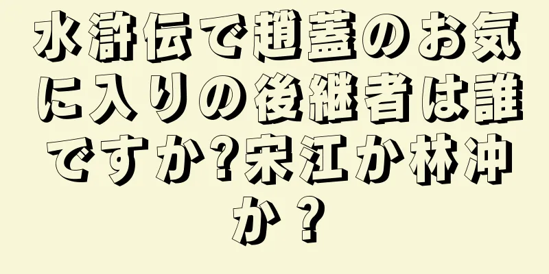 水滸伝で趙蓋のお気に入りの後継者は誰ですか?宋江か林冲か？