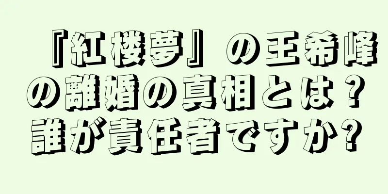 『紅楼夢』の王希峰の離婚の真相とは？誰が責任者ですか?
