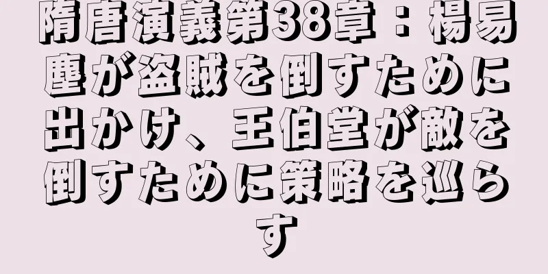 隋唐演義第38章：楊易塵が盗賊を倒すために出かけ、王伯堂が敵を倒すために策略を巡らす