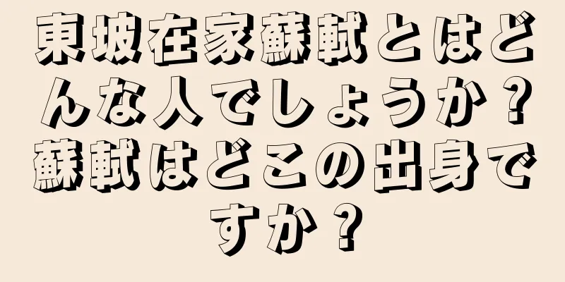 東坡在家蘇軾とはどんな人でしょうか？蘇軾はどこの出身ですか？