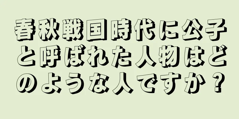春秋戦国時代に公子と呼ばれた人物はどのような人ですか？
