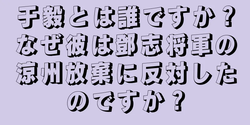 于毅とは誰ですか？なぜ彼は鄧志将軍の涼州放棄に反対したのですか？