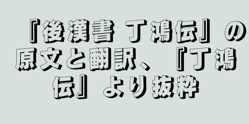 『後漢書 丁鴻伝』の原文と翻訳、『丁鴻伝』より抜粋