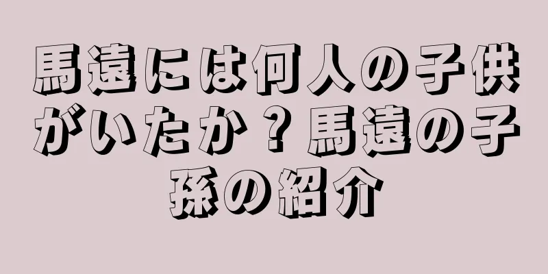 馬遠には何人の子供がいたか？馬遠の子孫の紹介