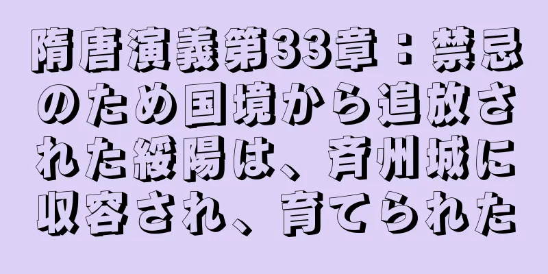 隋唐演義第33章：禁忌のため国境から追放された綏陽は、斉州城に収容され、育てられた