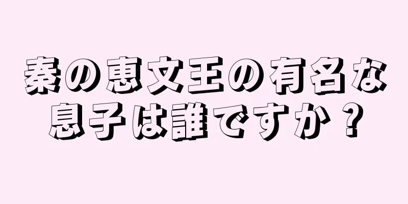 秦の恵文王の有名な息子は誰ですか？
