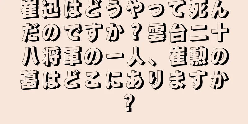 崔迅はどうやって死んだのですか？雲台二十八将軍の一人、崔勲の墓はどこにありますか？